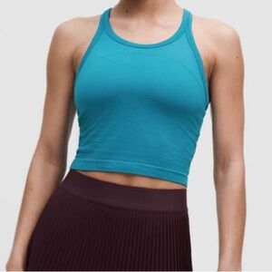 NWT Lululemon Swiftly Tech Cropped Racerback Tank Top 2.0 Hawaiian Blue 14